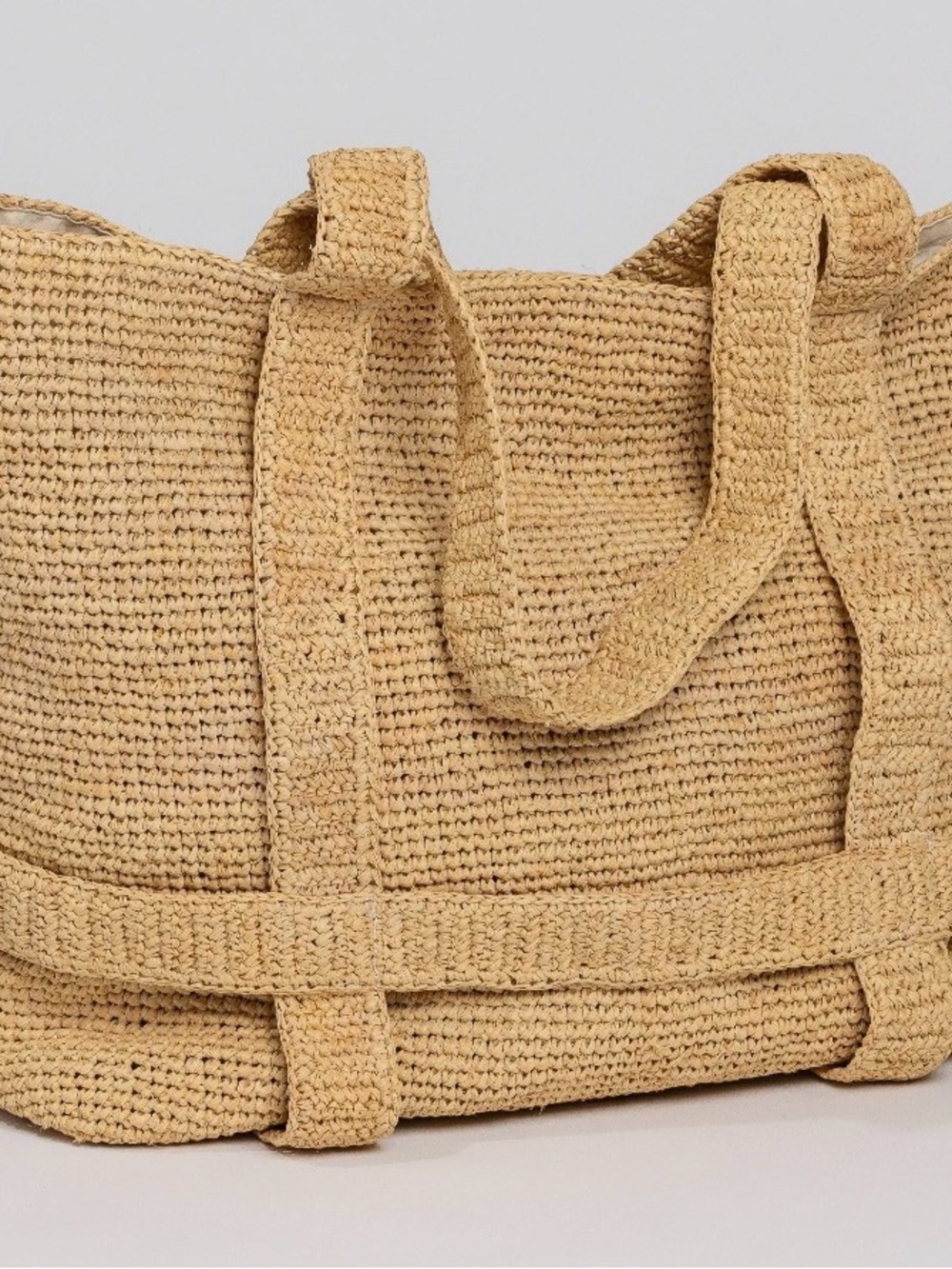 Hat Attack Woven Rafia Tote bag in Natural Tan NWT